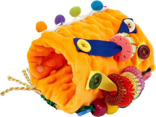 Fidget Blanket for Adult with Dementia Sensory Toys for Alzheimer Patients Anxiety Relief Autistic Dementia Sensory Arm Pillow Fidget Wrist Cuff Dementia Activities for Seniors (Orange)