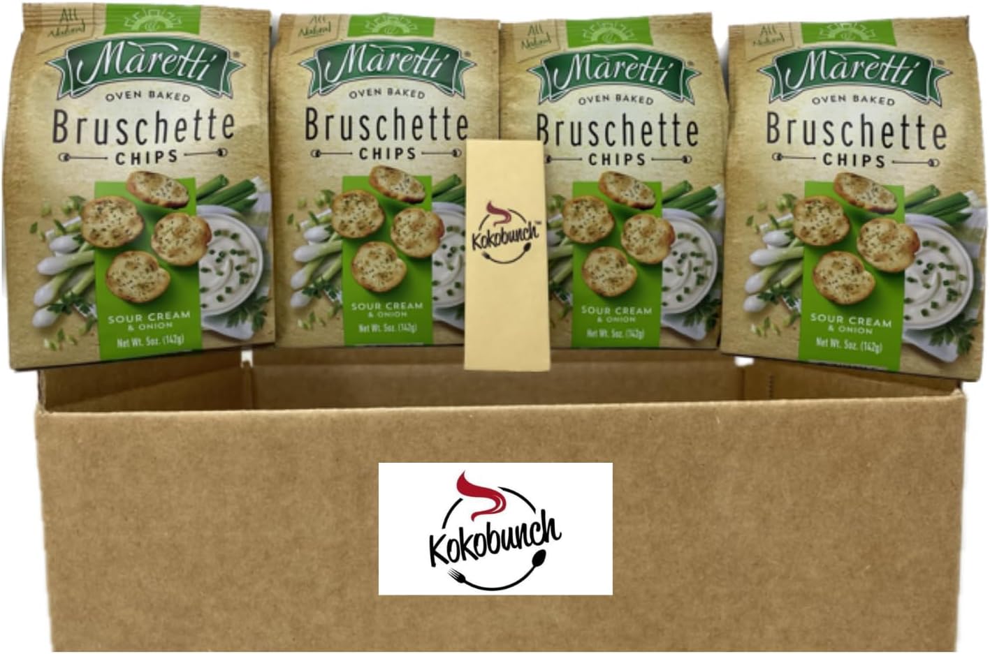 All Natural Bruschette Bruschetta Vegan Cracker Bruschettini Chips 4 PACK (5oz, Sour Cream And Onion)