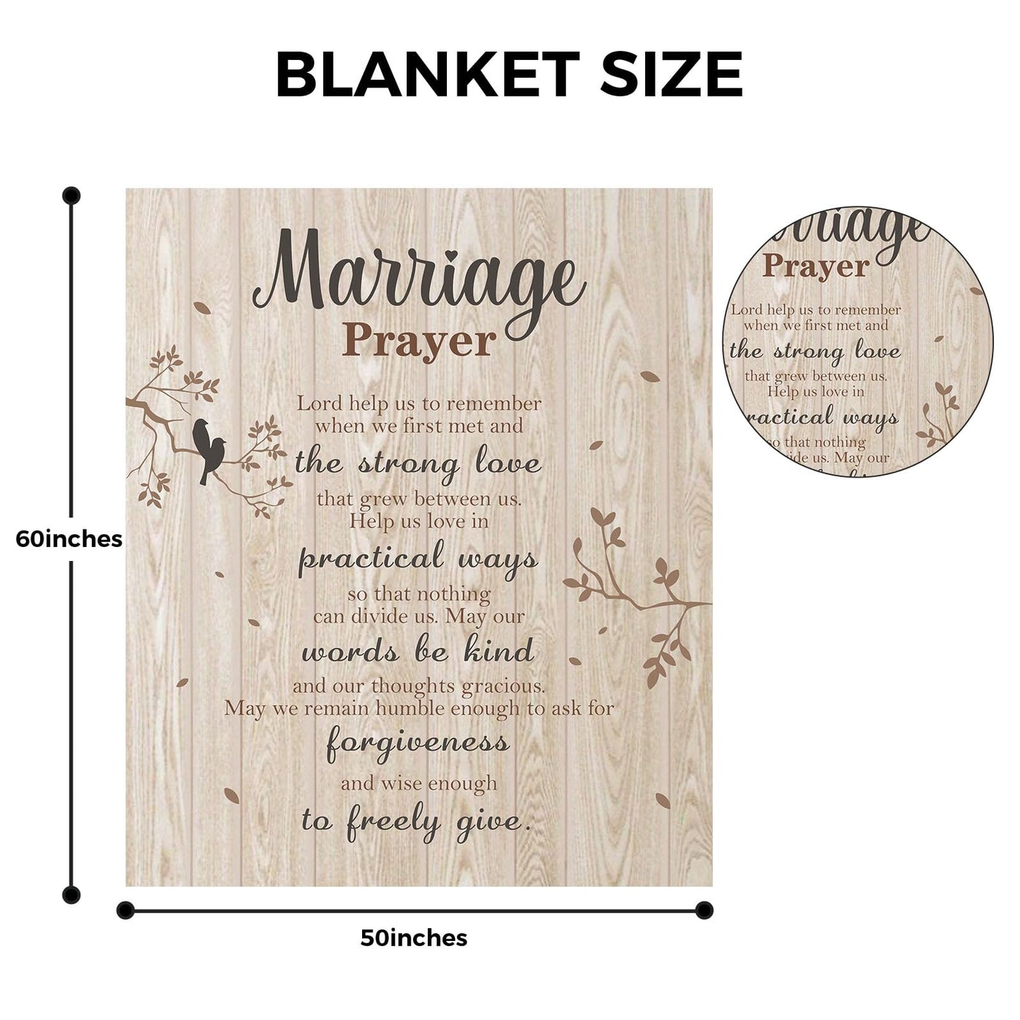 Uniquilling Wedding Gifts for Couples 2025, Newlyweds Gifts for Couples Bridal Shower Gift, Best Bride Gifts for Wedding Day, Marriage Prayer Throw Blanket 60"x 50"
