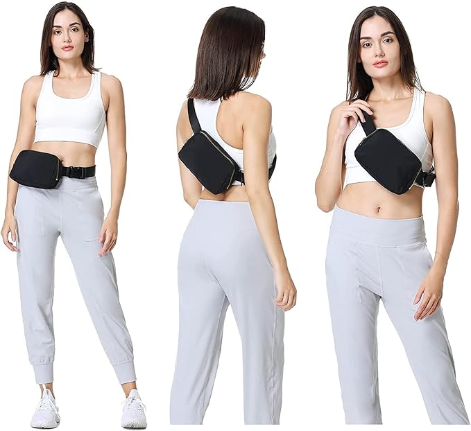 VOROLO Fanny Pack For Women And Men Crossbody Bag Belt Bag with Adjustable Strap Graduation Gifts Black