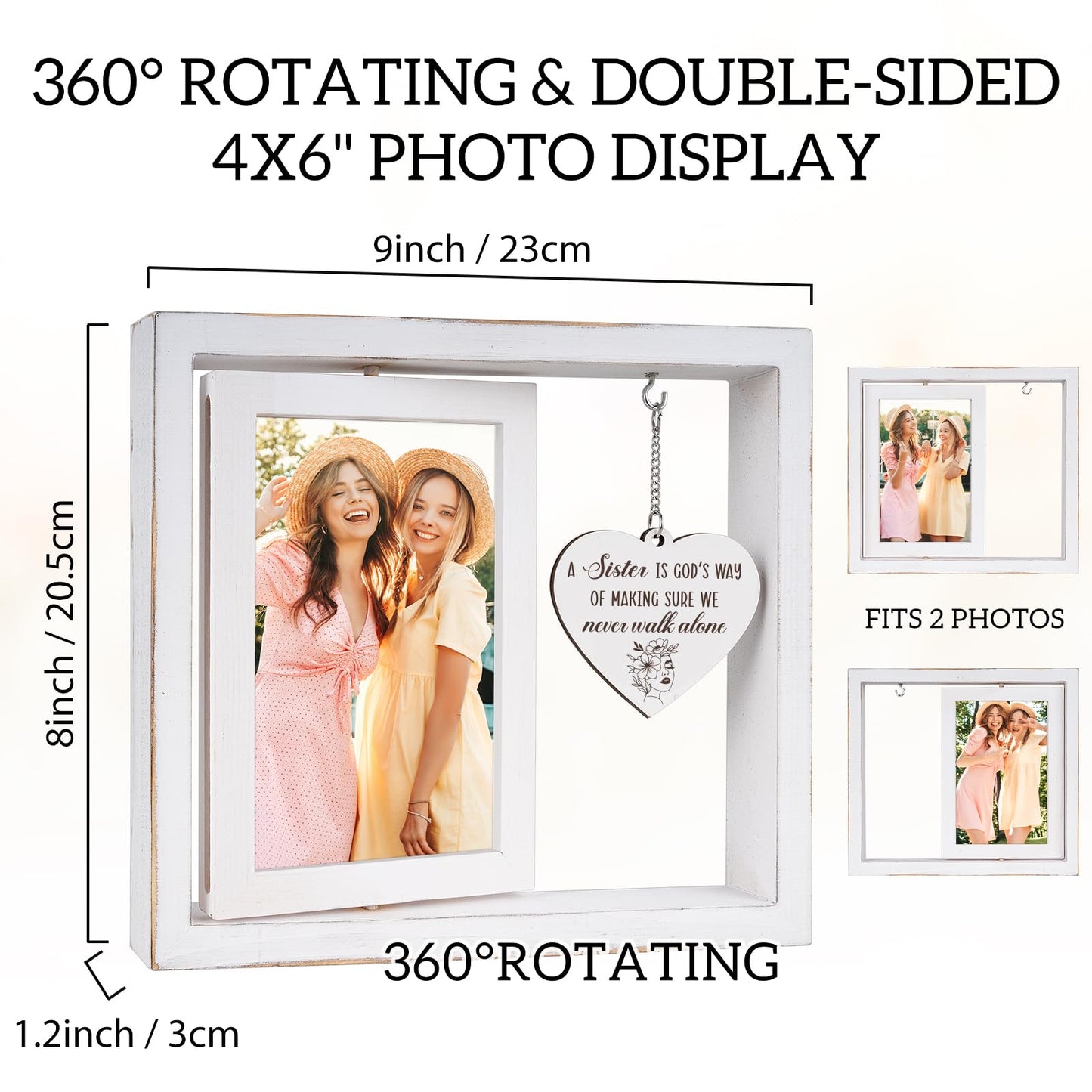 Hudiegify A Sister is God's Way of Making Sure We Never Walk Alone - Sister Picture Frame Sis BFF Best Friend Besties Birthday Gifts from Sis Adult (Display Two 4×6)