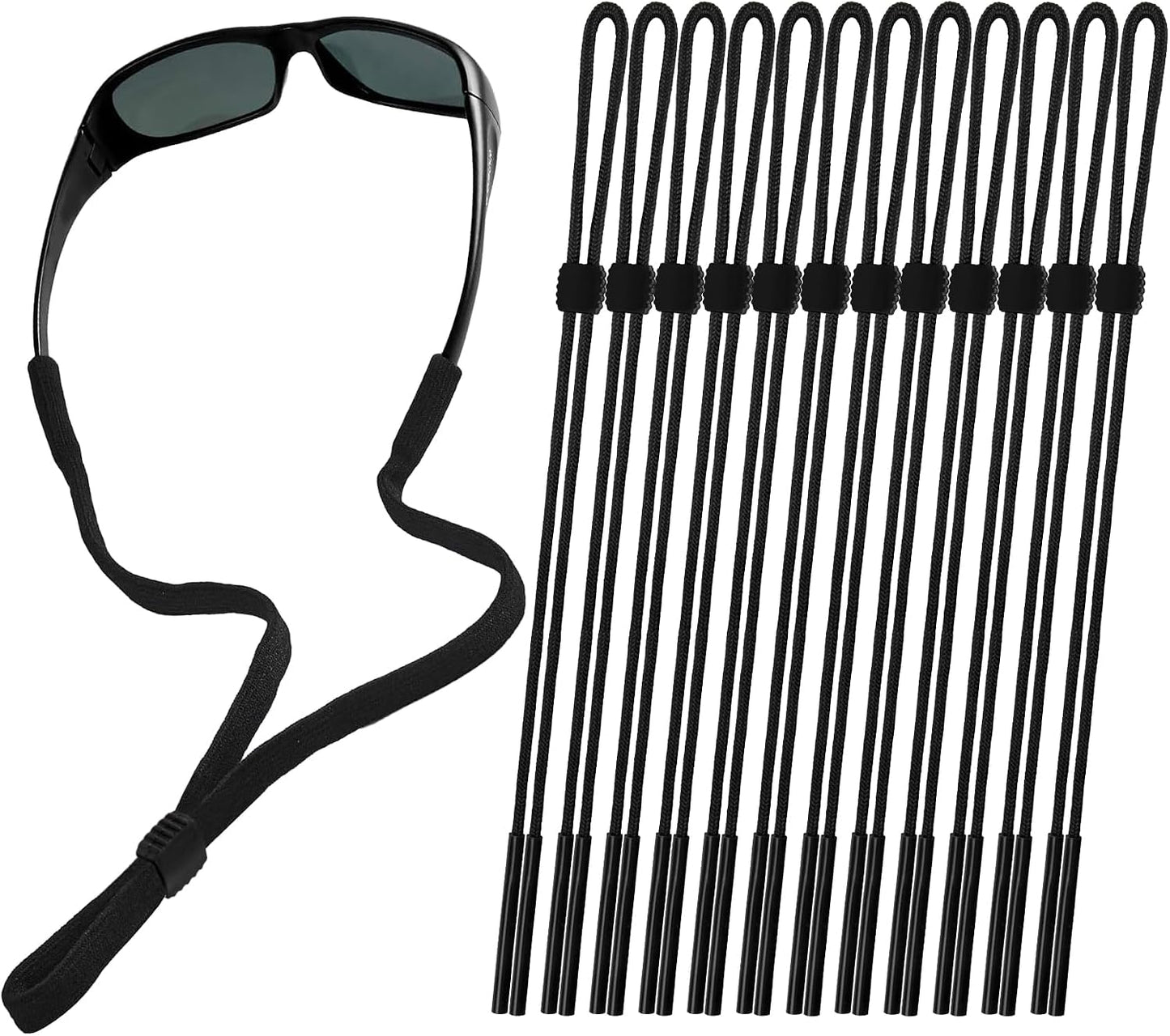 Attmu 12 Pack Sunglasses Strap, Sports Eye Glasses String Strap, Adjustable Eyeglasses Strap Lanyard Cord Band Neck Holders Eyewear Retainer for Men Women Kids