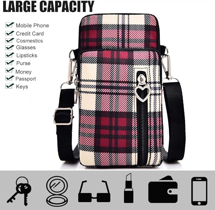 JANKS Small Crossbody Bag for Women - Mini Phone Purses with Crossbody Strap and Wallet - Nylon Arm Bag