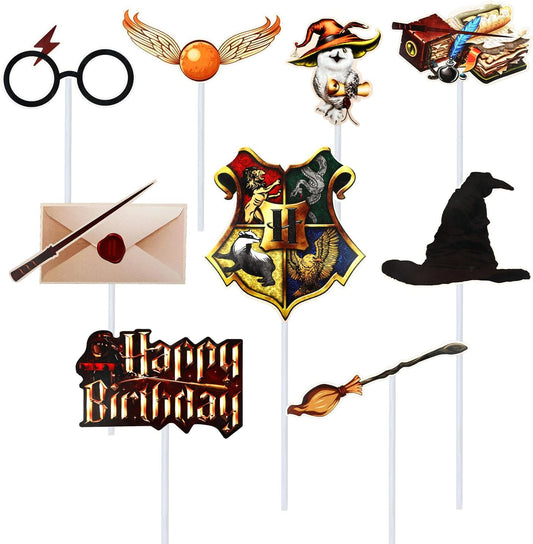 11 Pcs Magical Wizard Happy Birthday Cake Topper Decorations for Baby Shower Wizard Themed Birthday Party Supplies