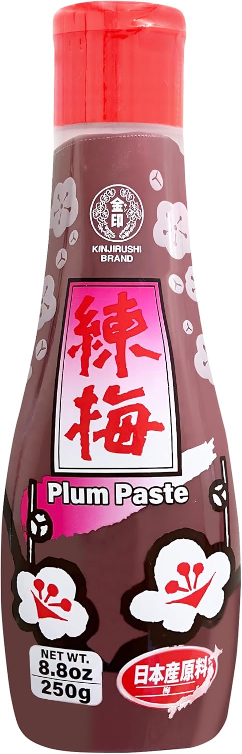Japanese Umeboshi Plum Paste without Shiso (8.8 oz/250g) - Pickled Plum, Gluten Free, Vegan, Plum Sauce Asian, Japanese Food, Onigiri, Sushi, Yakitori, Sashimi, Umeboshi Paste - Kinjirushi Wasabi