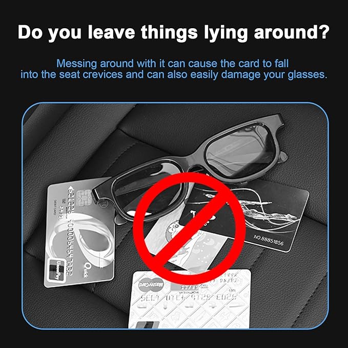 Augeny 2 PCS Car Sun Visor Organizer, Auto Visor Organizer and Storage, Registration and Document Holder, Vehicle Accessories for Sunglasses Document Card Pen Driver License (Carbon Fiber Red Line)
