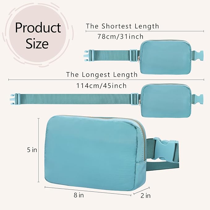 VOROLO Fanny Pack For Women And Men Crossbody Bag Belt Bag with Adjustable Strap Graduation Gifts Light Blue