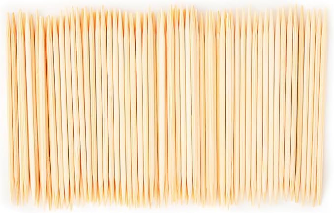 HOPELF Bamboo Toothpicks for Teeth Cleaning, Appetizer, Olive, Barbecue, Fruit, Double-Points Wooden Toothpick,6000 Count.