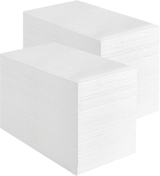 Vplus 400 Pack Premium Quality Guest Towels Disposable Dinner Napkins Soft, Absorbent, Party Napkins for Dinners or Catering Events，and Everyday Use (White, 400)