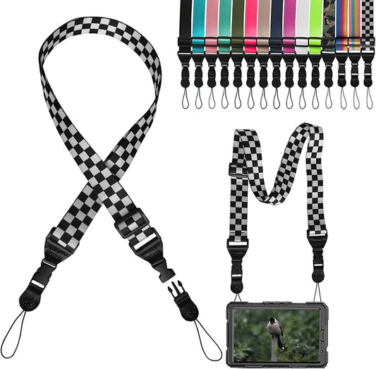Adjustable iPad Strap:Comfortable Nylon Neck Strap Lanyard for Tablet Case,Camera Binocular Crossbody Laptop Luggage Bag(Black-And-White)