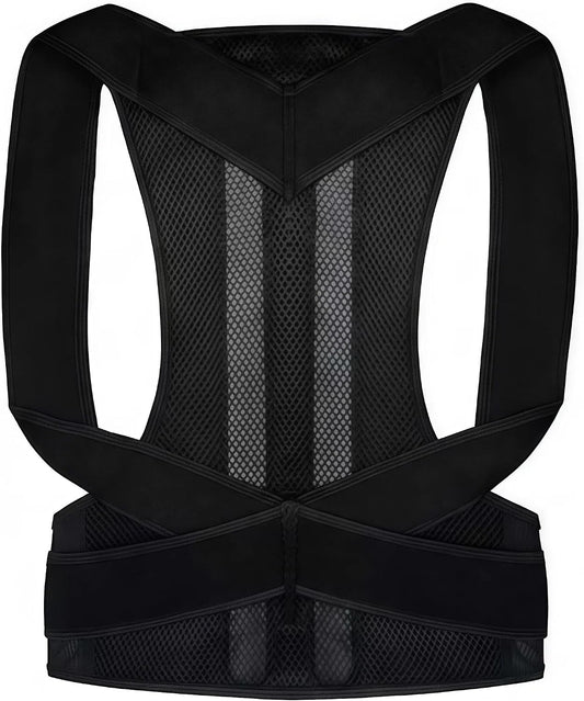 Back Brace Posture Corrector for Women and Men, Shoulder Straightener, Adjustable Full Back Support, Upper and Lower Back Pain Relief - Scoliosis, Hunchback, Hump, Thoracic, Spine Corrector (Medium)
