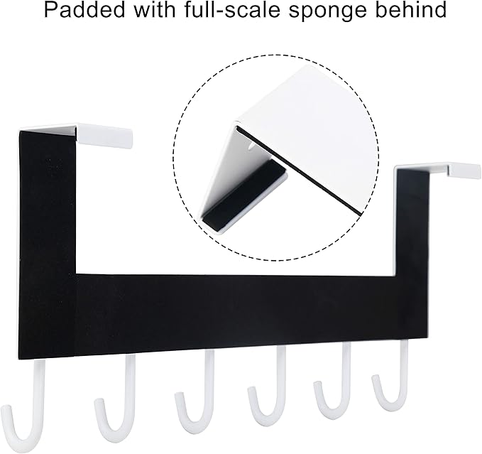 WEBI Over The Door Hooks for Hanging,Door Hanger:Over The Door Towel Rack,Over The Door Coat Rack Door Coat Hanger,6 Hooks for Hanging Clothes,Towels,Hats,Back of Bathroom,Bronze
