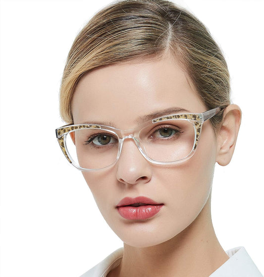 OCCI CHIARI Clear Reading Glasses for Women 3.0 Stylish Readers 1.0 1.25 1.5 1.75 2.0 2.25 2.5 2.75 3.0 3.5 4.0 5.0 6.0 (Transparent, 3.0)