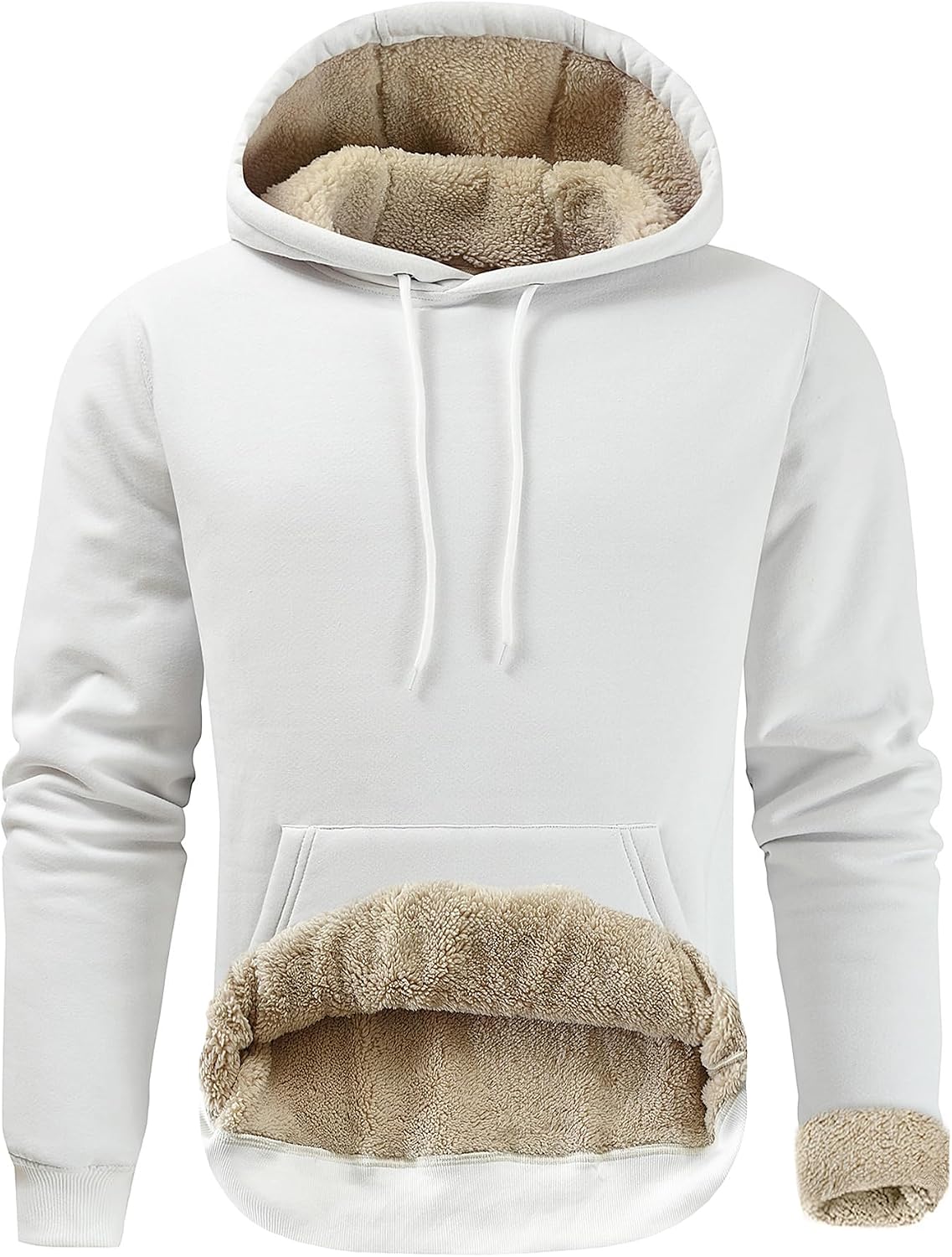 Gesean Men's Cotton Fleece Pullover Hoodie Long Sleeve Hooded Sweatshirt with Kangaroo Pocket