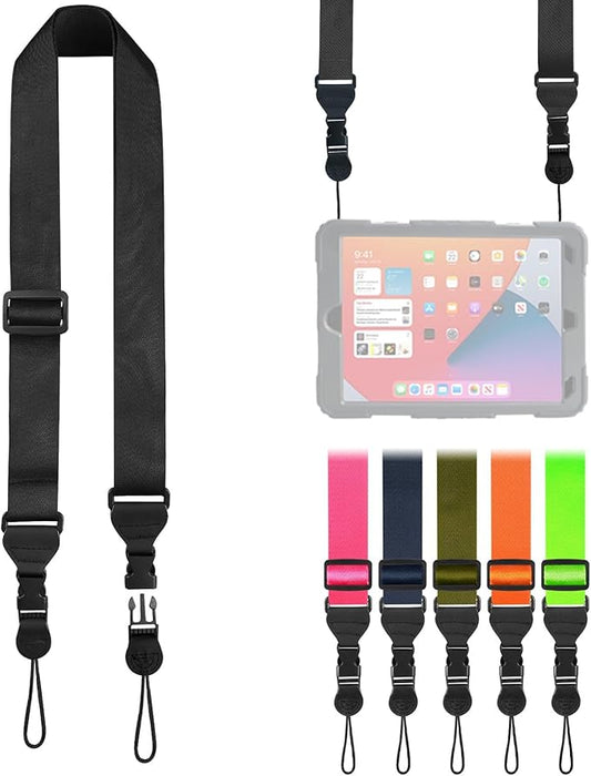 Adjustable Shoulder Strap, Nylon Camera Strap, Comfortable Neck Strap for iPad, Cellphone Tablet, Camera, Laptop, Binocular, Luggage Bag (Black Universal Lanyard)