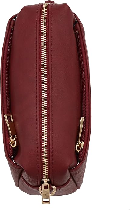 FashionPuzzle Triple Zip Small Crossbody Bag
