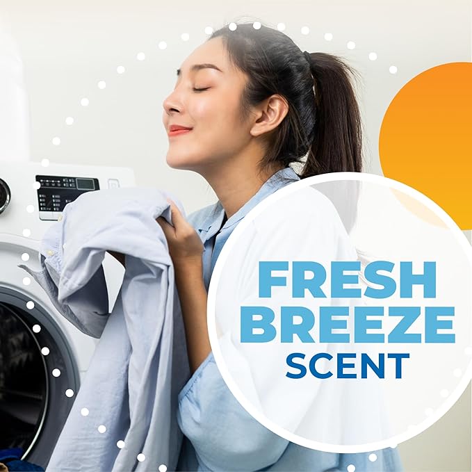 ARM & HAMMER Power Sheets Laundry Detergent, Fresh Breeze Scent, No Mess, Lightweight and Travel-Friendly, 35 Count, Up to 70 Small Loads