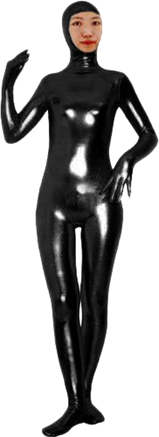 VSVO Shiny Spandex Open Face Full Bodysuit Zentai Suit for Adults