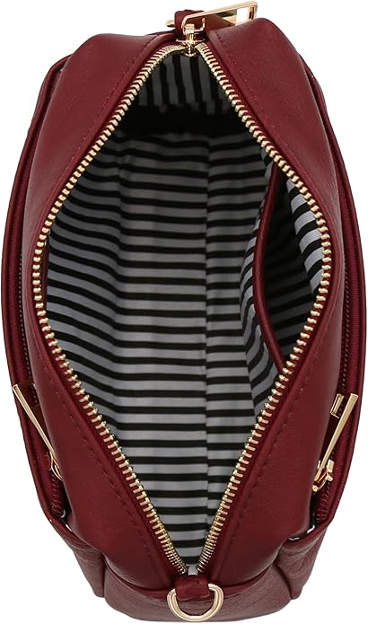 FashionPuzzle Triple Zip Small Crossbody Bag