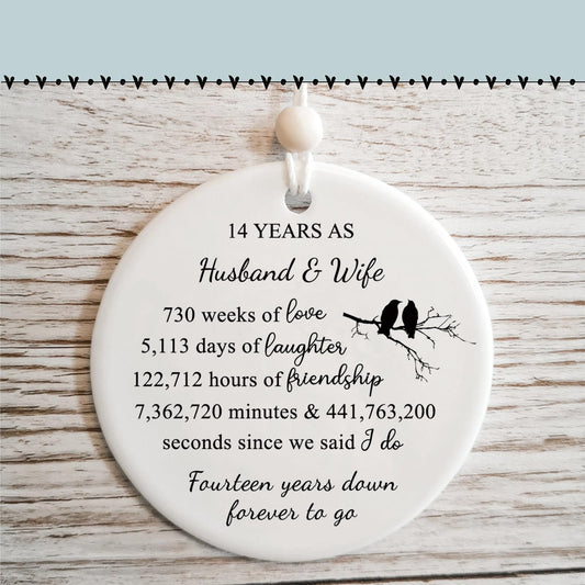 14 Years for Couple,14th Wedding for Wife or Husband,Ivory Anniversary Marriage Presents for Her or Him