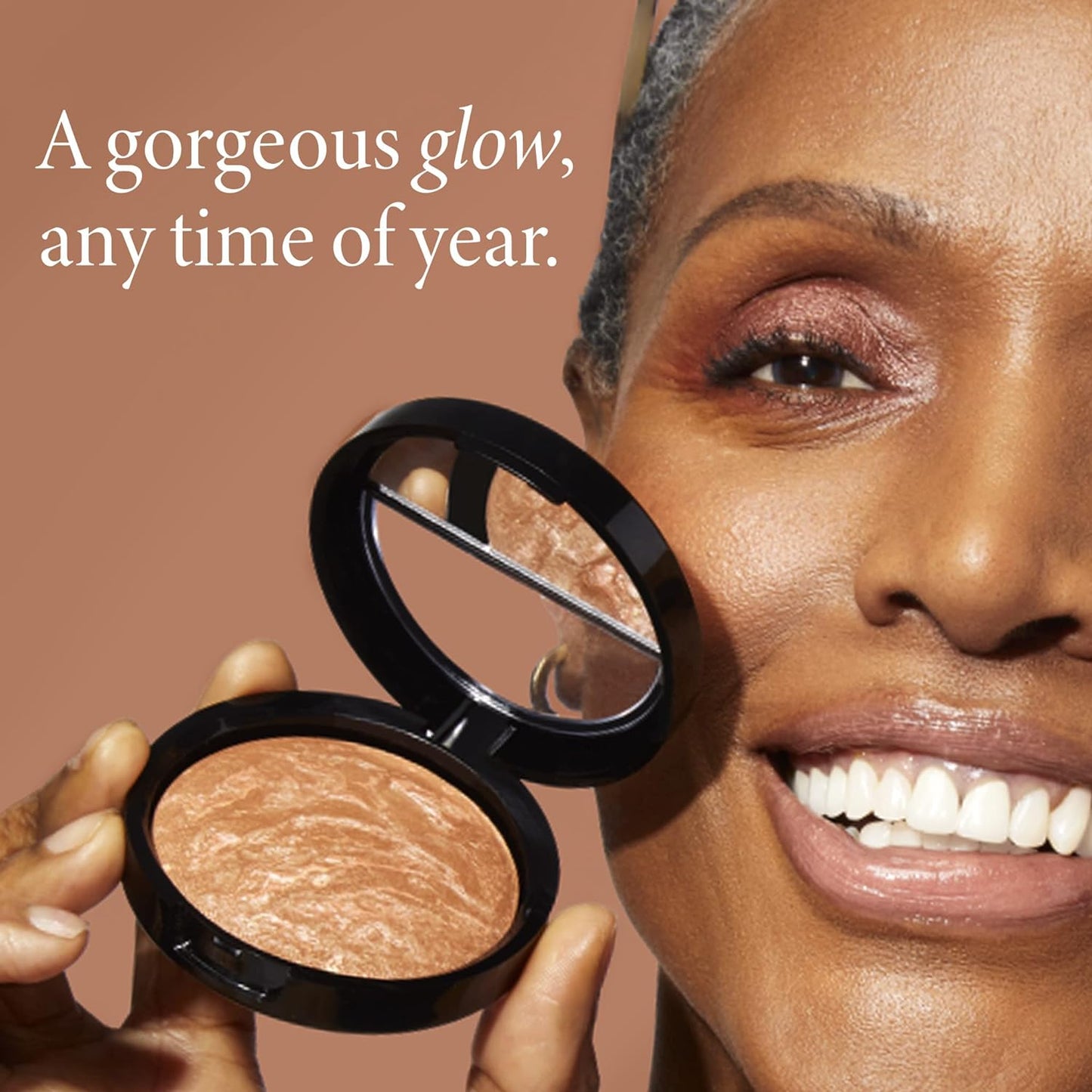 LAURA GELLER NEW YORK Ready-n-Radiant Kit (3 PC) - Baked Bronze-n-Brighten, Mediium + Spackle Super-Size Skin Perfecting Primer, Champagne Glow + Retractable Angled Kabuki Brush