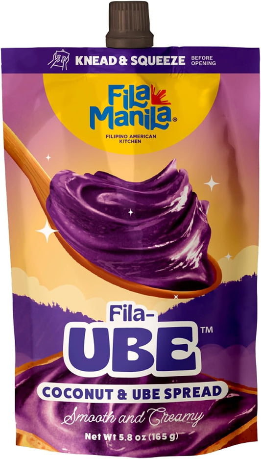 Fila Manila Ube Coconut Spread Purple Yam As Seen on Shark Tank - Award-Winning 5.8 OZ Pouch, Vegan, Gluten Free, Dairy Free, No Red 3, No Red 40, No Ube Extract, No Artificial Colors, Real Philippine Ube (1 Pack)