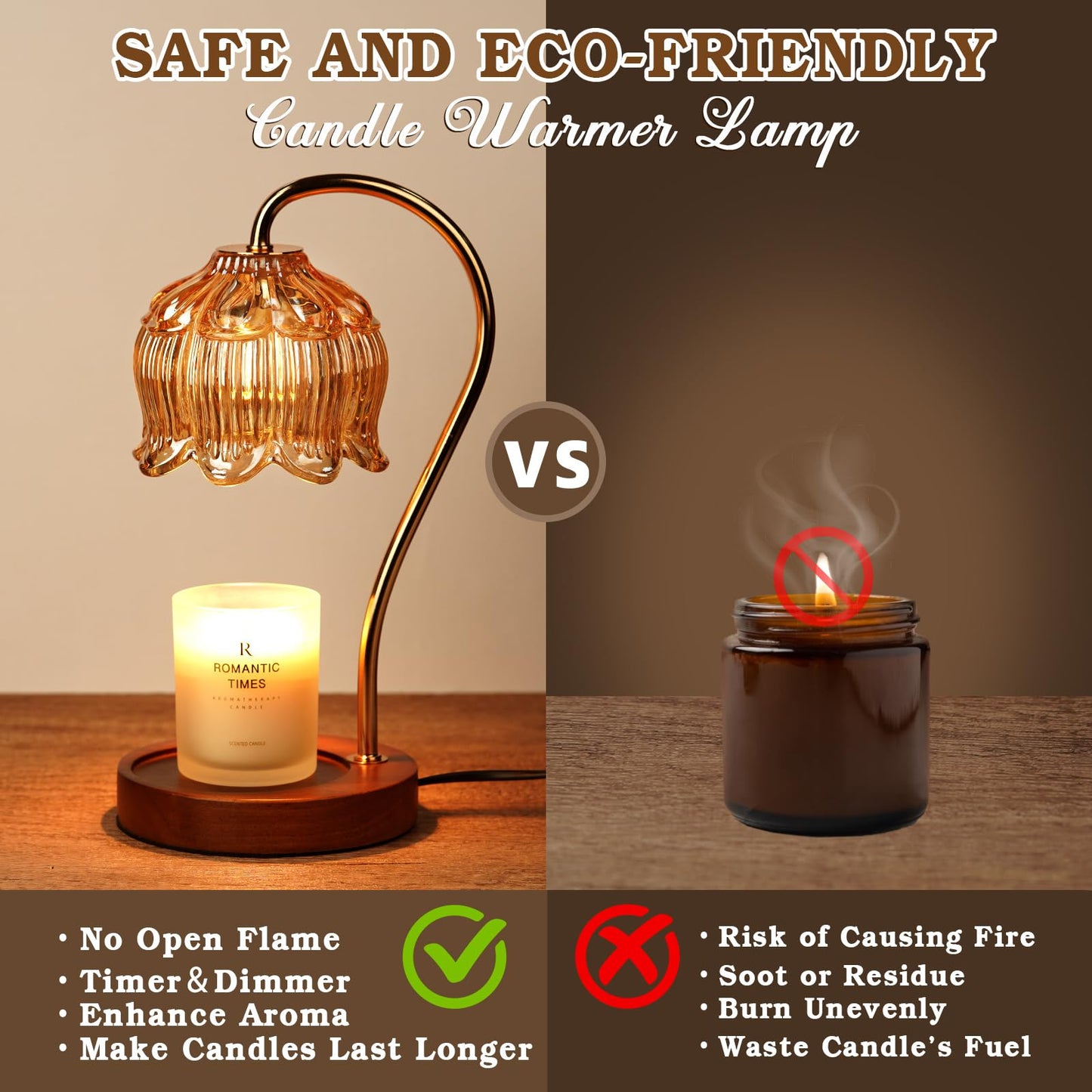Flower Candle Warmer Lamp with Timer, Dimmable Candle Lamp Warmer, Birthday Christmas Gifts for Women Mom, House Warming for New Home Decor, Lotus Wax Melt Warmer for Jar Candles
