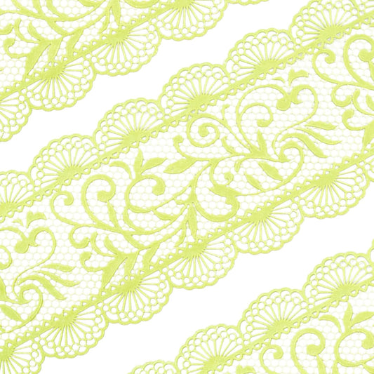 Large Pre-Made Ready to Use Edible Cake Lace Scallop Trim Green 14-inch 10-Piece Set