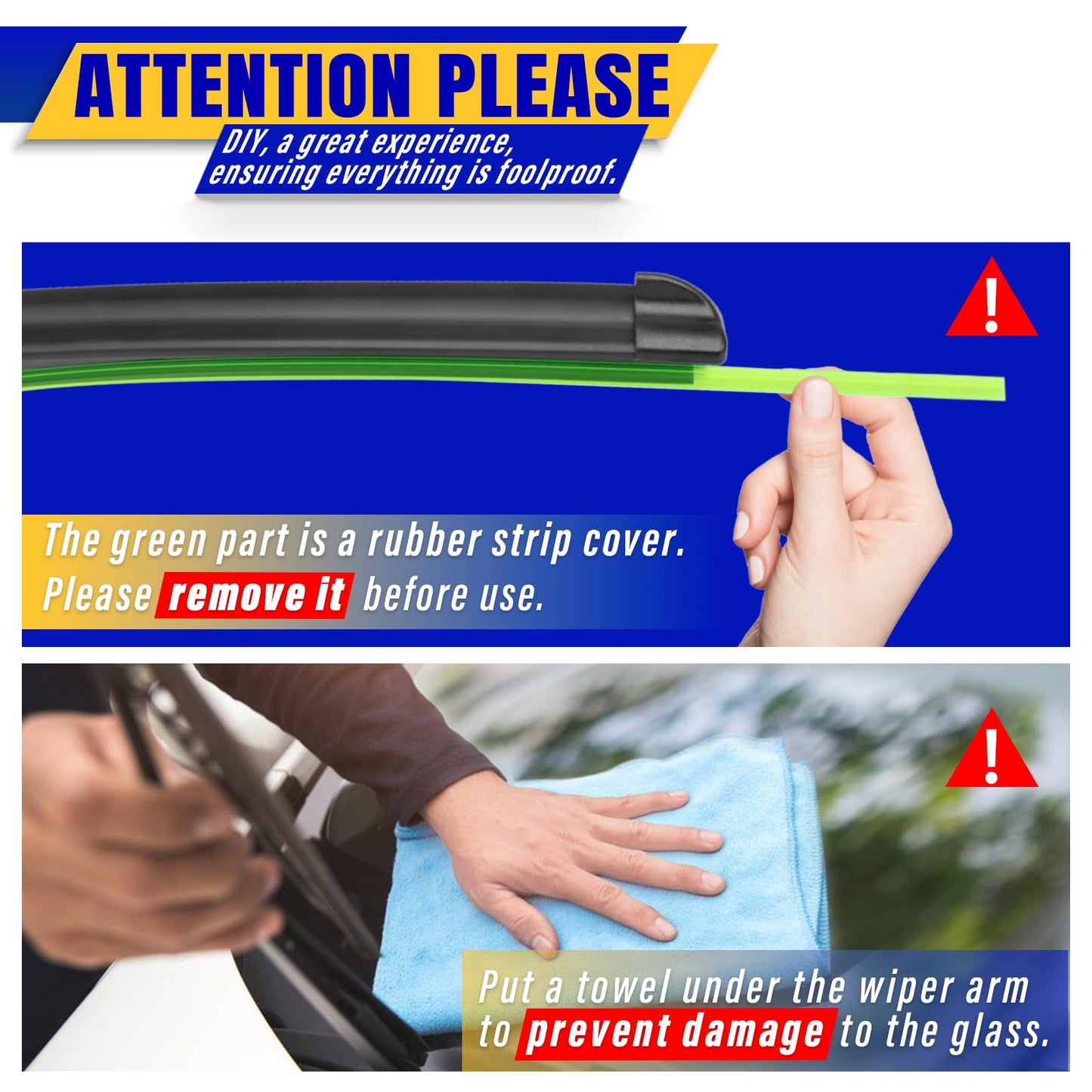 21" 21" Front Windshield Wiper blades Replacement for Jeep Patriot 2007-2017,Grand Cherokee 1999-2010,Nissan NV1500/NV2500/NV3500 2012-2021,Premium All-Season Replacement Automotive Windshield Wipers