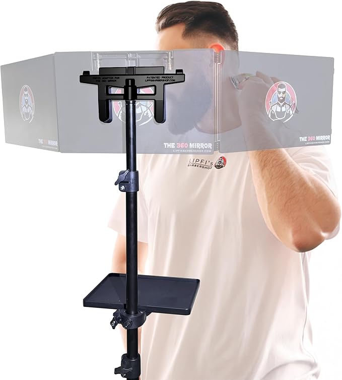 LIPFISBARBERSHOP.COM Tripod Adapter for Standard Size 360Â° Mirror â Compatible with Adjustable Tripods for Stable, Precise Positioning