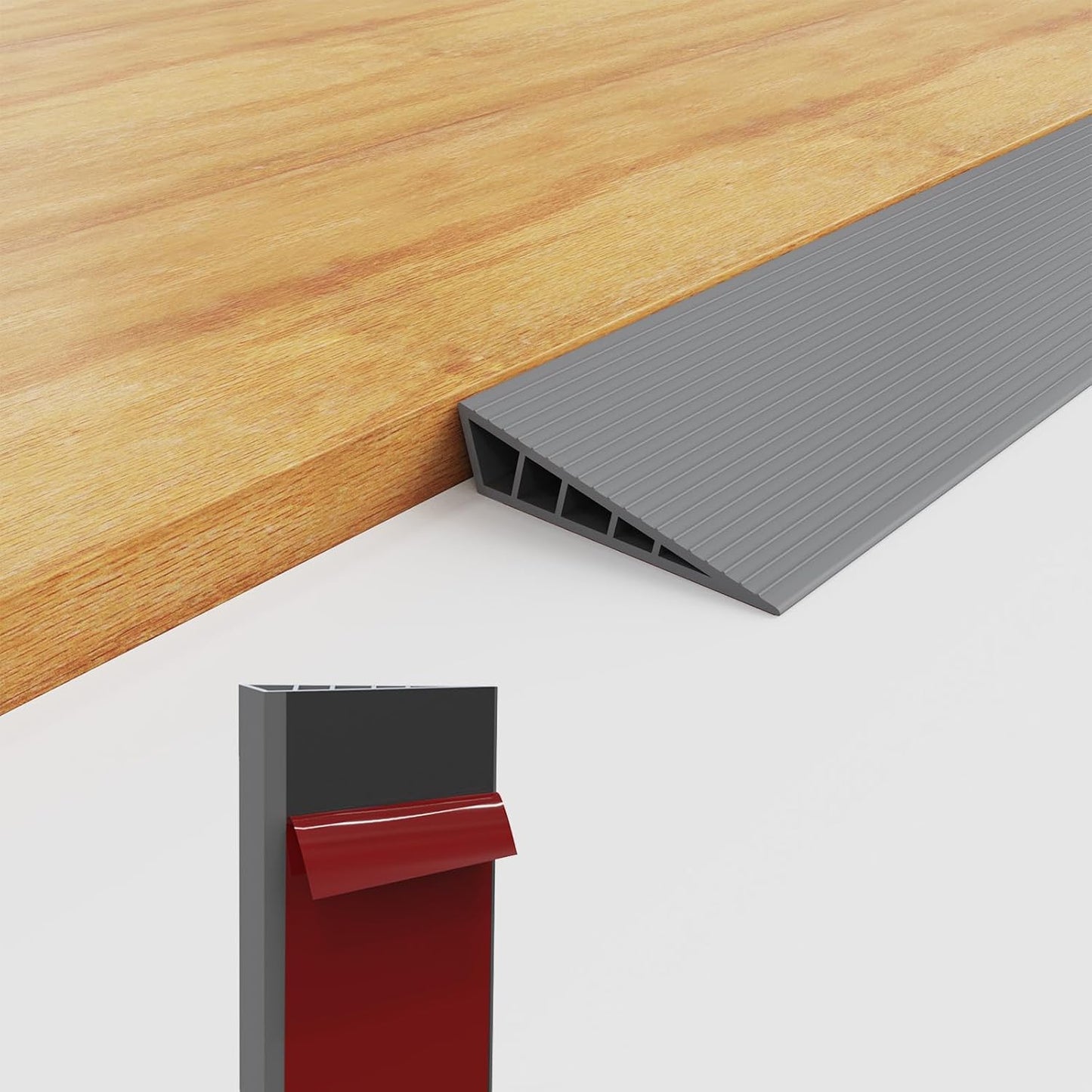 1" Rise Threshold Ramps for Doorways, 2000 Lbs Load Capacity, 35.5"L Rubber Wheelchair Ramp Door Threshold Ramps for Wheelchairs for Home with Self-Adhesive, Non-slip Waterproof and Cuttable