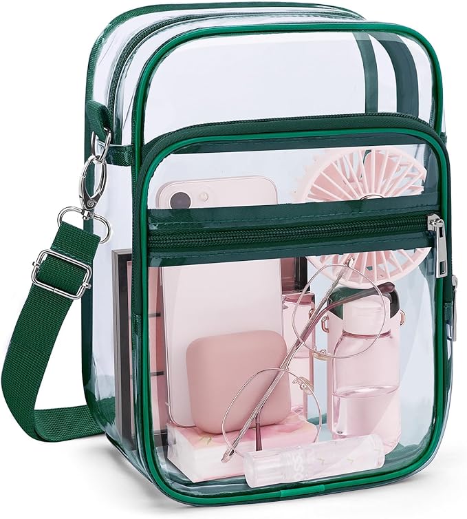 Blvornl Clear Crossbody Bag with Adjustable Shoulder Strap, Stadium Approved PVC Purse Bag, Messenger Bag