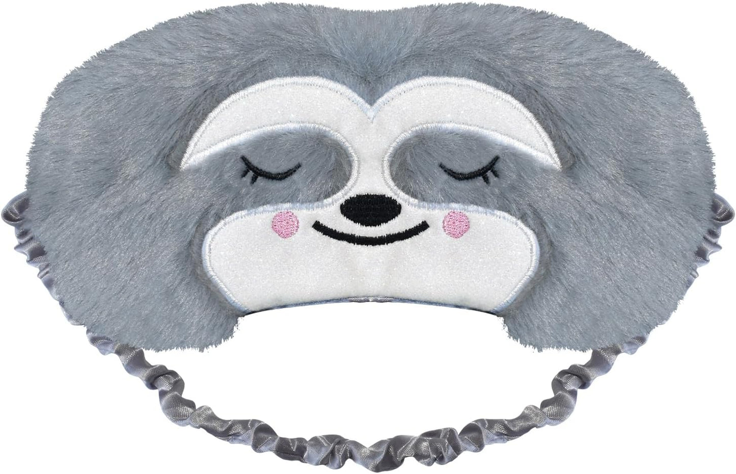 Cute Sloth Eye Mask for Sleeping Cartoon Animal Sleep Mask Funny Sloth Eye Mask Soft Fluff Blindfold Eye Cover Xmas Eyeshade for Kids Girls Men Women Travel, One Size