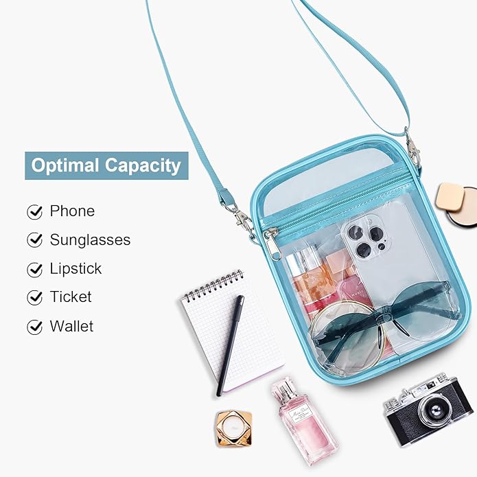 USPECLARE Clear Purse Stadium Transparent Messenger Bag Stadium Approved for Men and Women Clear CrossBody Bag