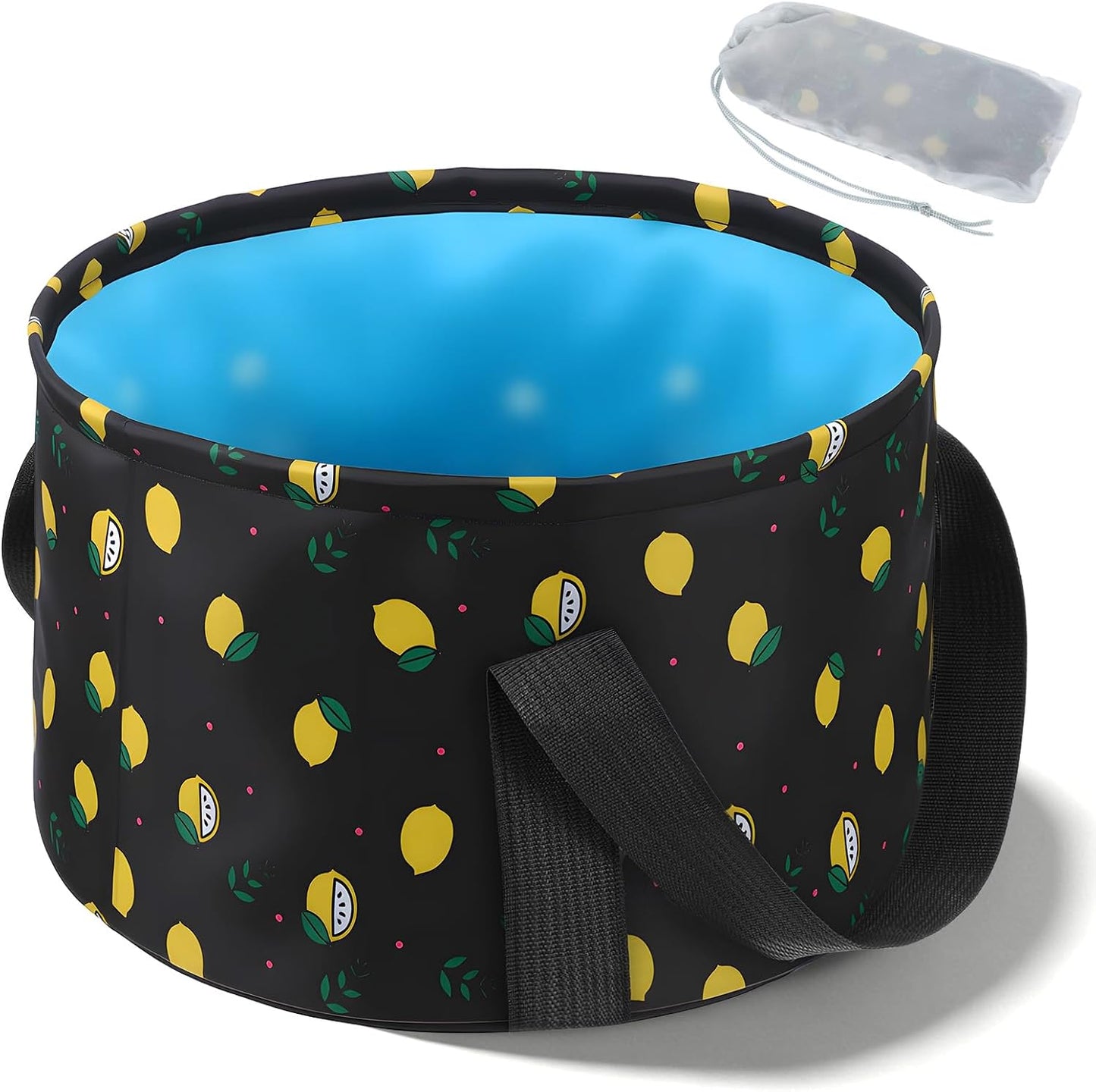 Foldable Bucket for Soaking Feet, Portable Foot Bath Tub Spa Basin Black Footbath Bucket for Travel Home Pedicure Outdoor Camping/Wash Face Vegetables Fruits(Black)