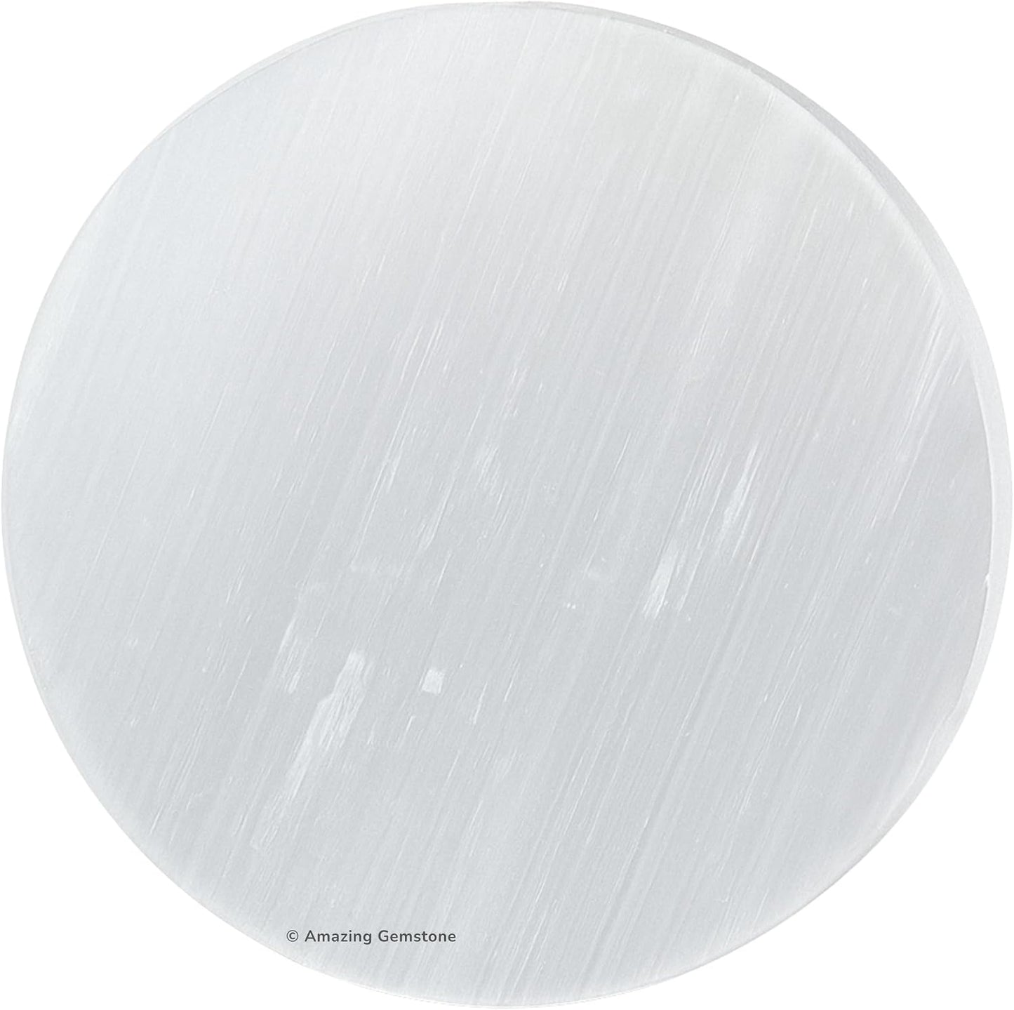 Amazing Gemstone Selenite Crystal Charging Plate for Crystals and Healing Stones, 4" Selenite Crystal Plate Coaster for Home, Office Table Decor (Selenite Round Disc)