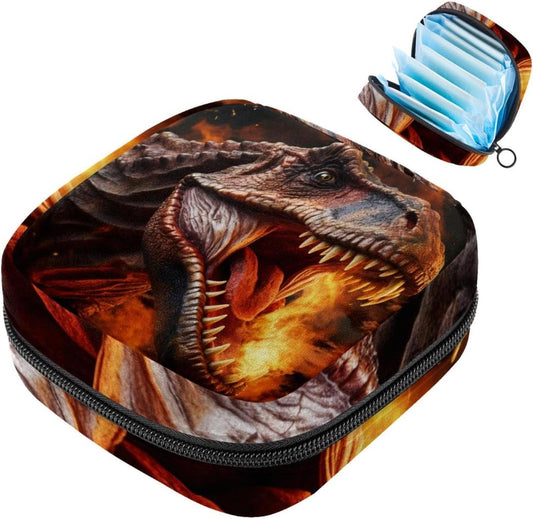 Period Bag,Sanitary Napkin Storage Bag,Ancient Animal Dinosaur,Tampon Bag for Purse, M0pl8pazzwmz, Lt2f2voemyoi