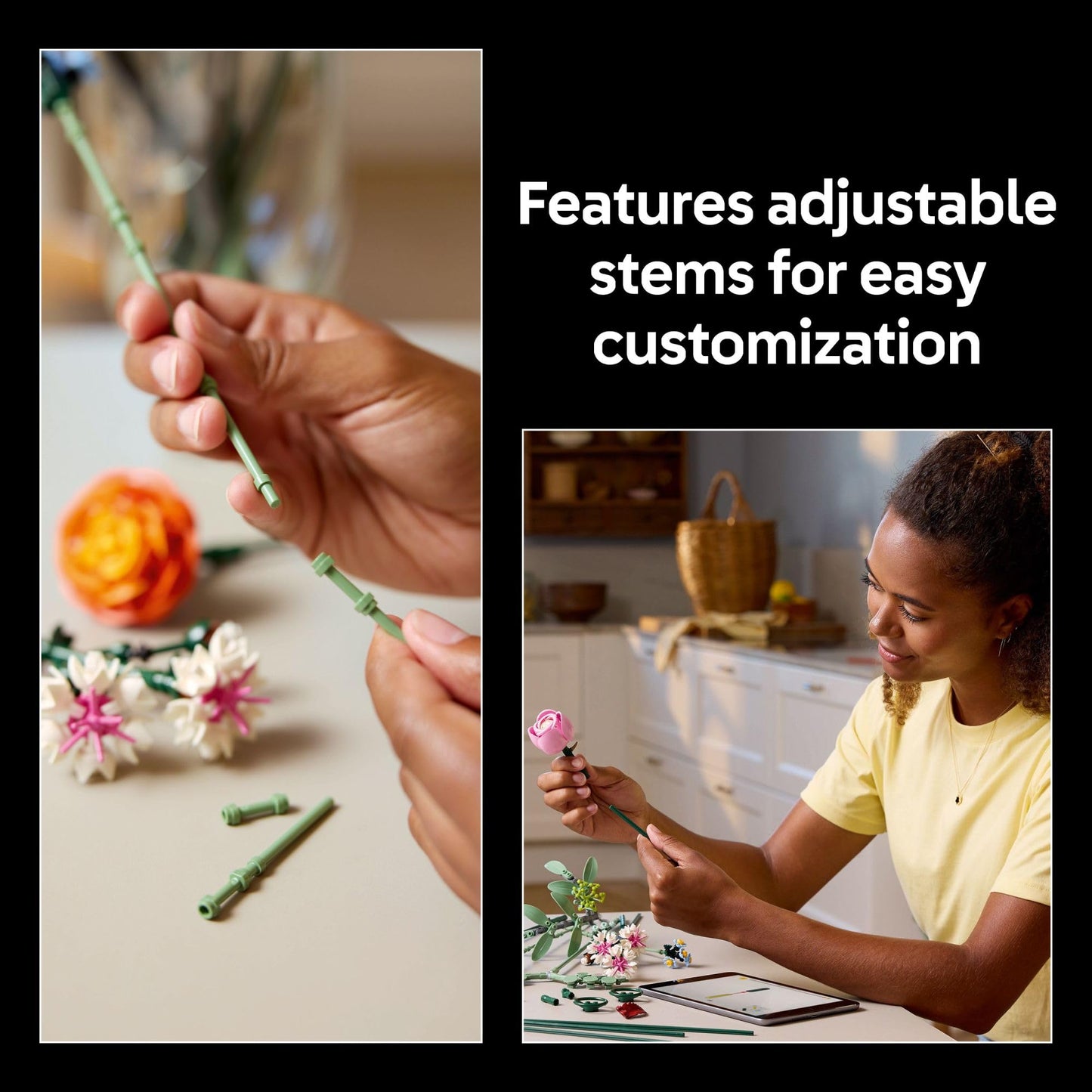 LEGO Botanicals Pretty Pink Flower Bouquet Building Set for Adults - Gifts for Anniversary for Women & Men - Artificial Flowers for Decor or Table Display - 10342