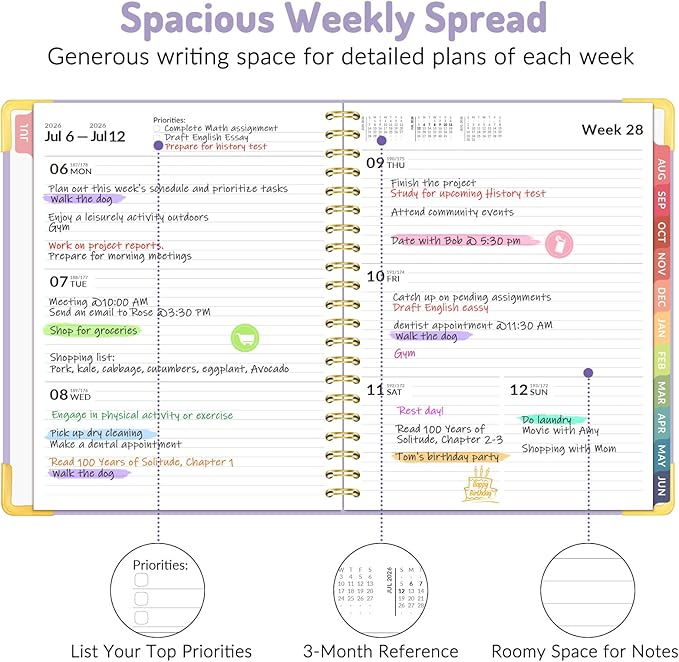 Forvencer Academic Planner 2026-2027, July 2026-June 2027 Weekly & Monthly Hardcover Calendar Planner, 8.5" X 11", Daily Agenda Book, School Office Notebook College Teacher Student Organizer A4, Green