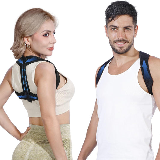 Posture Corrector for Men and Women — Adjustable Back Support Brace; Supports the Upper Back; Suitable for Hunchback, Rounded Shoulders, and Neck/Shoulder — Elastic Support and Pain Relief