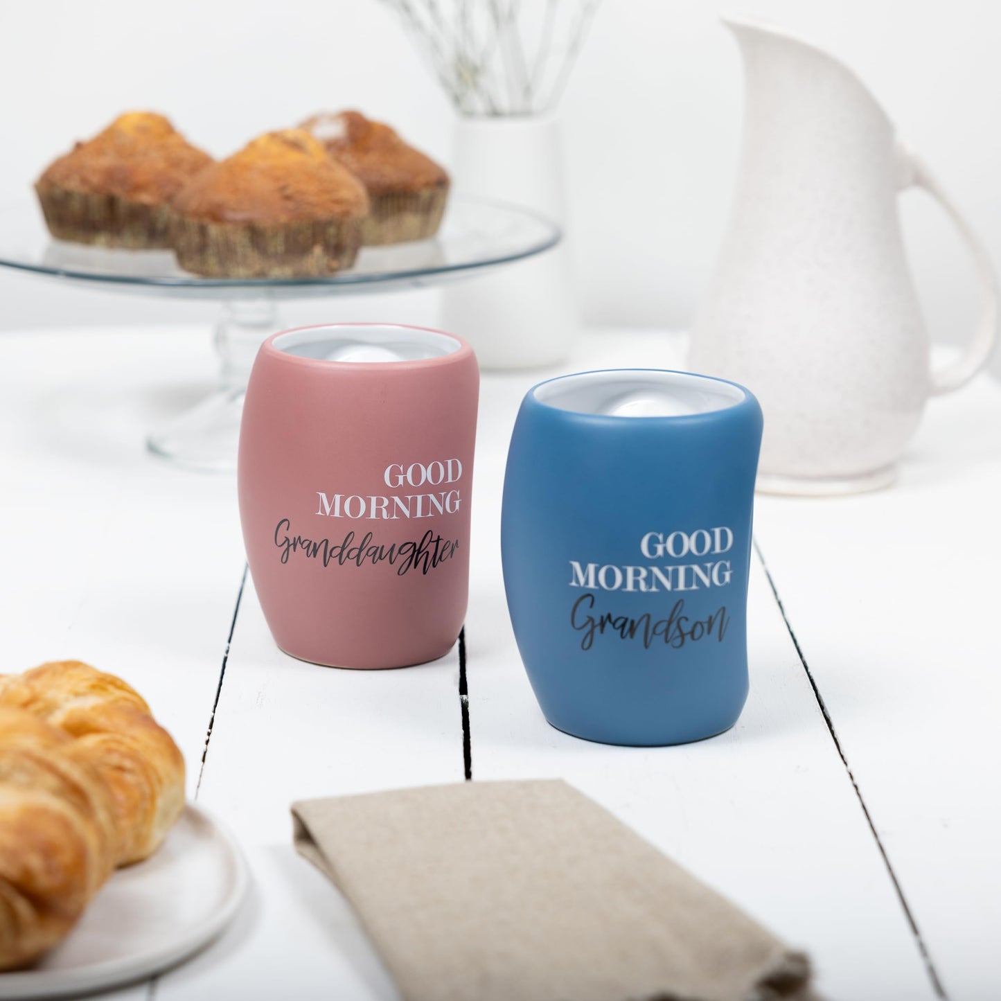 Pavilion Gift Company - Good Morning Granddaughter - 16 oz Pink Coffee Mug Tea Cup Gift From Grandma Grandpa Grandparents Birthday Long Distance Present