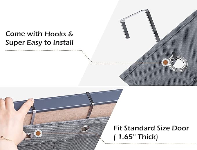 Extra Large Pocket Shoe Organizer - Hanging Shoe Rack with 12 Clear Pockets (Purple)