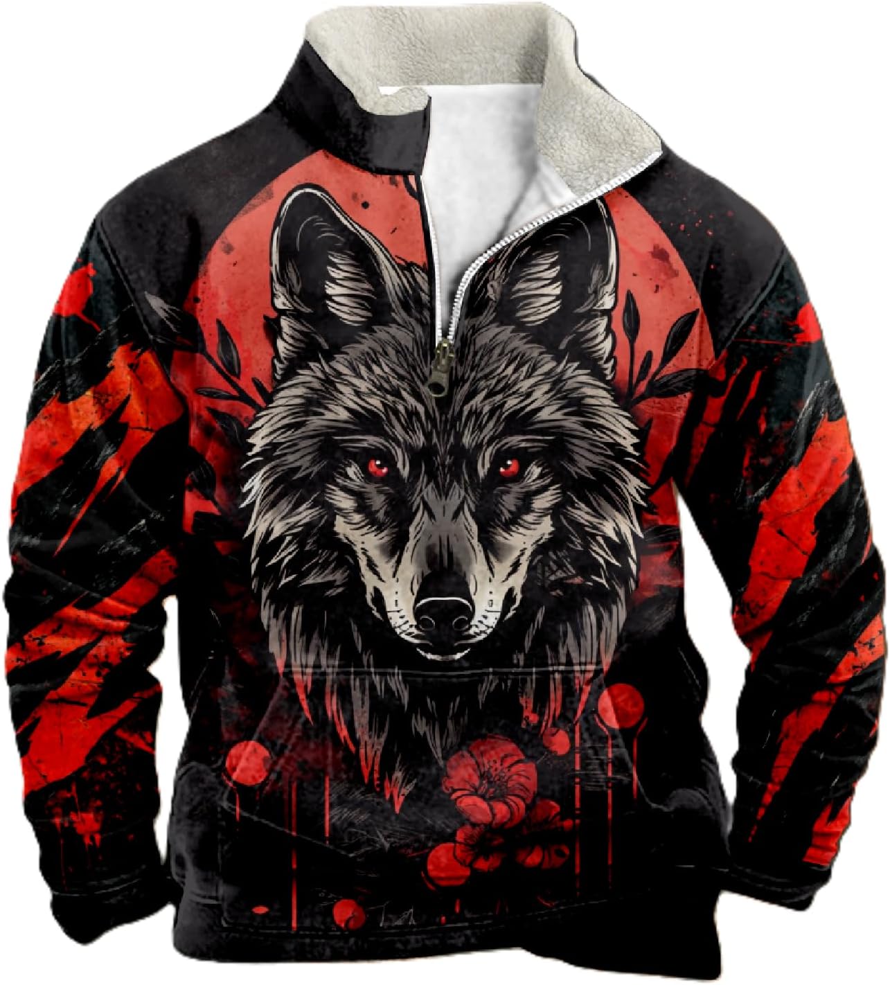domirica Men's Long Sleeve Half Zip Pullover Sweatshirts Western Cowboy Style Crewneck Lightweight Cool Hoodies With Pocket