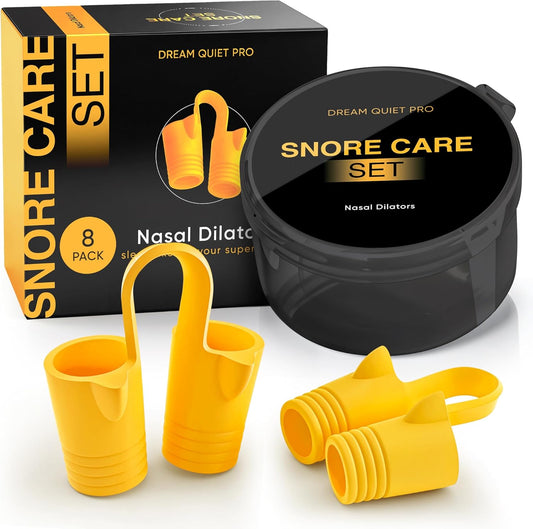 Nasal Dilators - Silicone Nose Clips for Better Sleep – Nasal Dilators for Sleeping and Breathing - Comfortable Snore Stopper – Less Snoring Nose Vents to Reduce Snoring - Yellow
