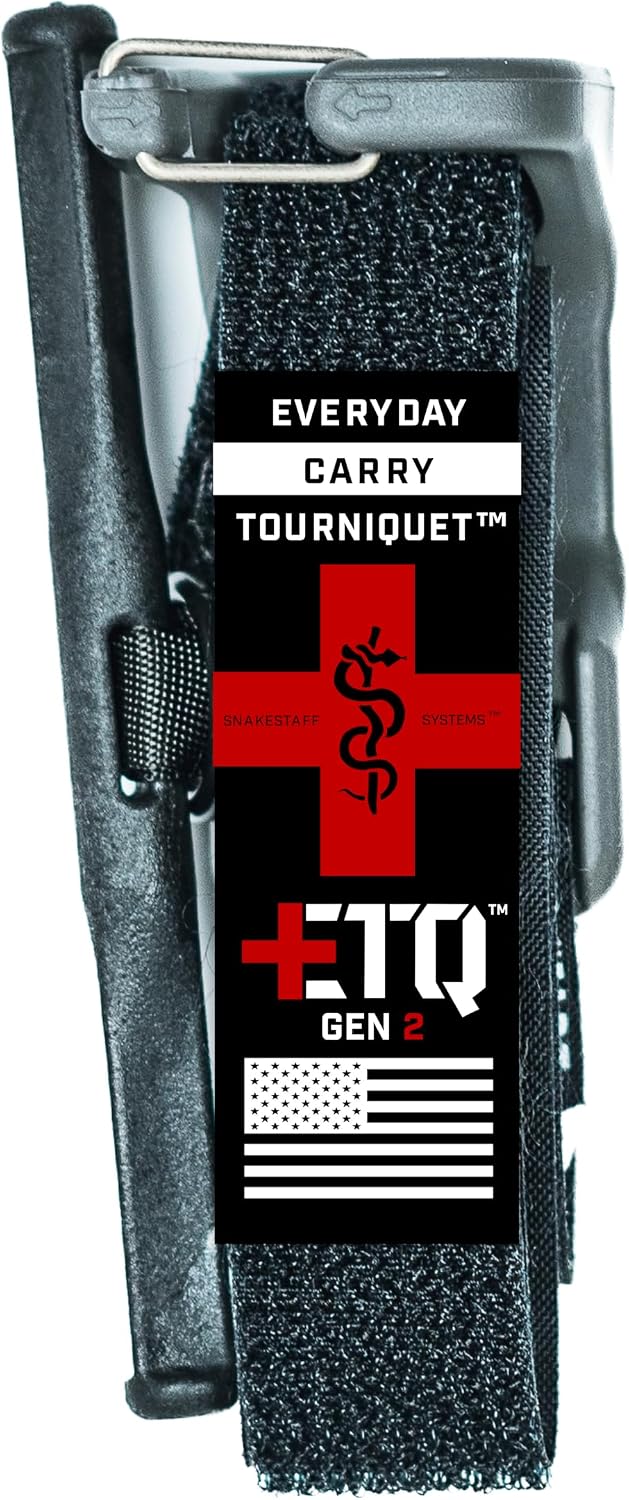 Snakestaff Systems Tourniquet - ETQ Gen 2 Made in The USA | EDC Gear for Trauma Kits, Tourniquet Kits, and Medical Emergency Bags | Gray (1 Inch)