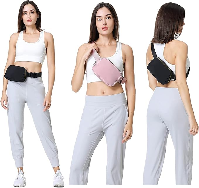 VOROLO Fanny Pack For Women And Men Crossbody Bag Belt Bag with Adjustable Strap Graduation Gifts Light Pink