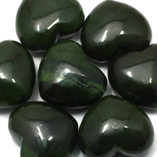Dark Green Serpentine Crystal Heart ~45mm