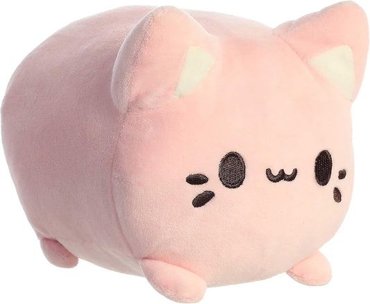 Aurora® Enchanting Tasty Peach® Strawberry Meowchi Stuffed Animal - Bright & Colorful Design for Room Decor - Perfect for Adults, Kids, and Birthdays - Pink 7 Inches