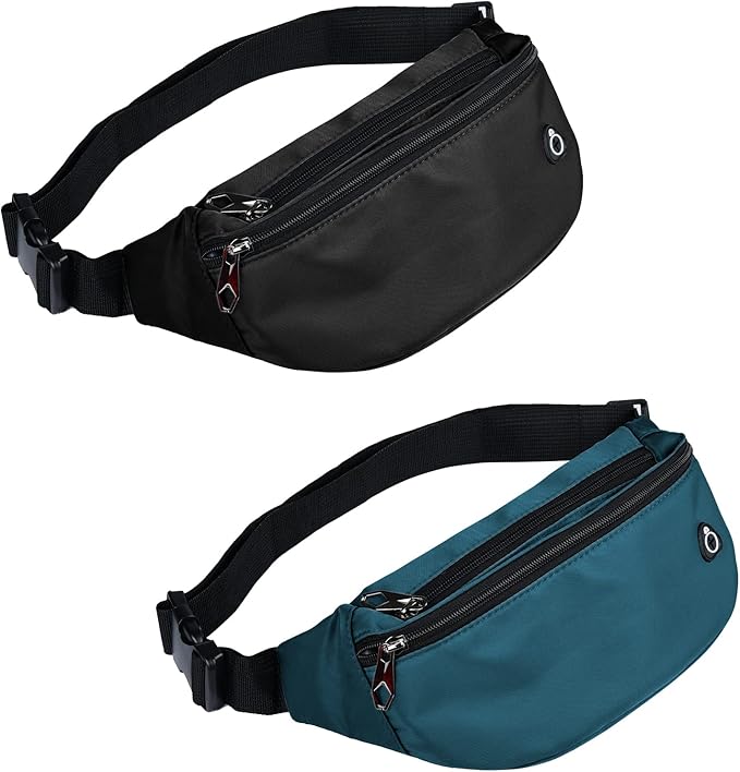 Fanny Packs for Men and Women, Waterproof Sports Waist Pack Bag for Travel Hiking Running Hands-free
