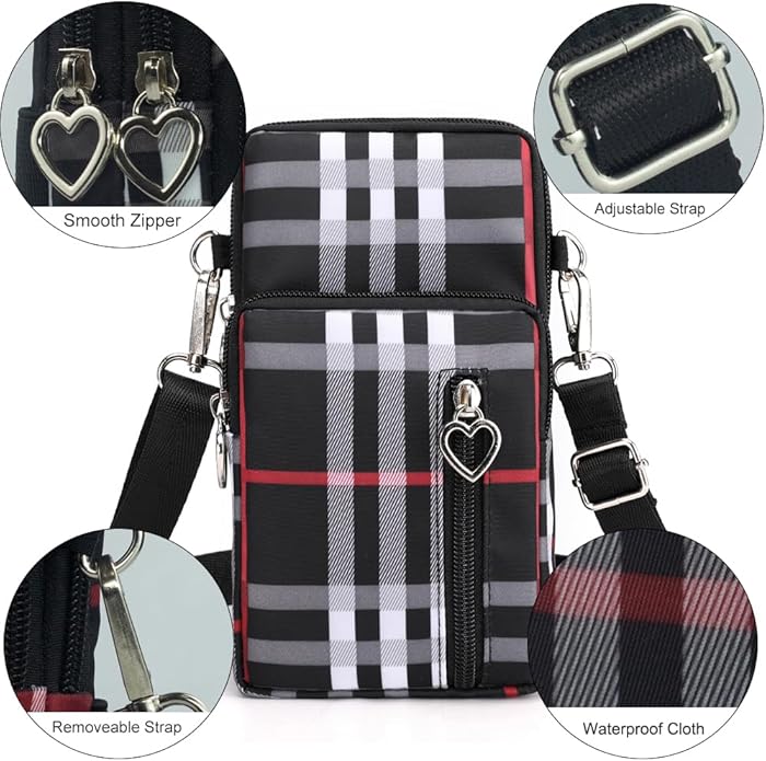 JANKS Small Crossbody Bag for Women - Mini Phone Purses with Crossbody Strap and Wallet - Nylon Arm Bag